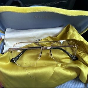 Gucci Men's Glasses in Gold and Black